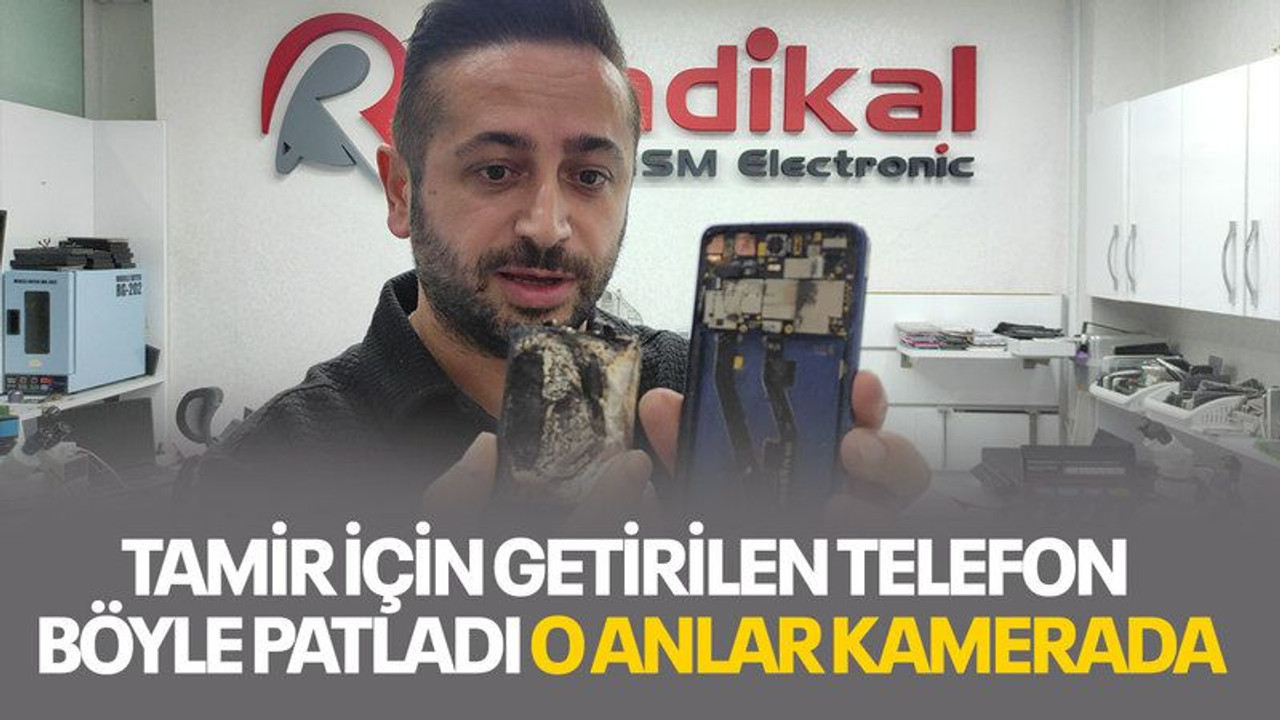 Tamir için getirilen telefon böyle patladı